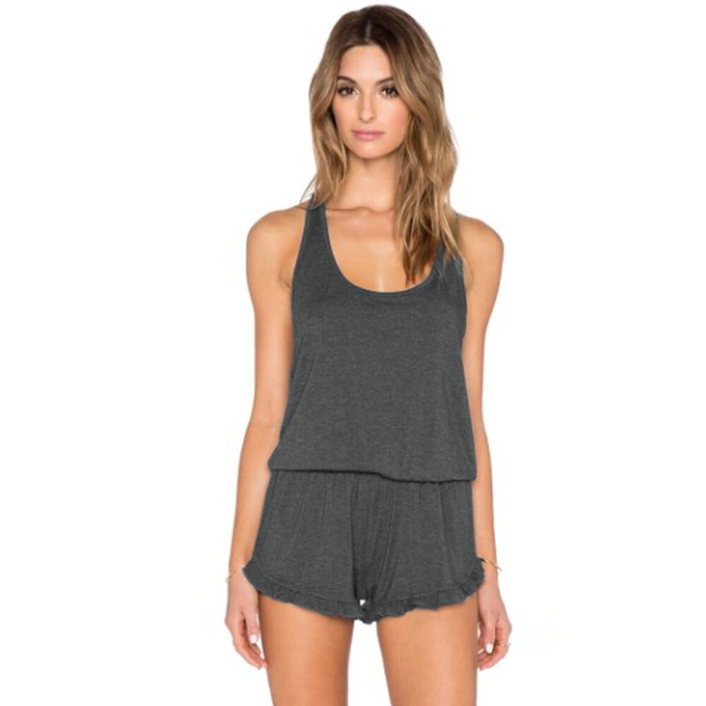 SPIRITUAL GANGSTER Racerback Ruffle Short Romper Small Size